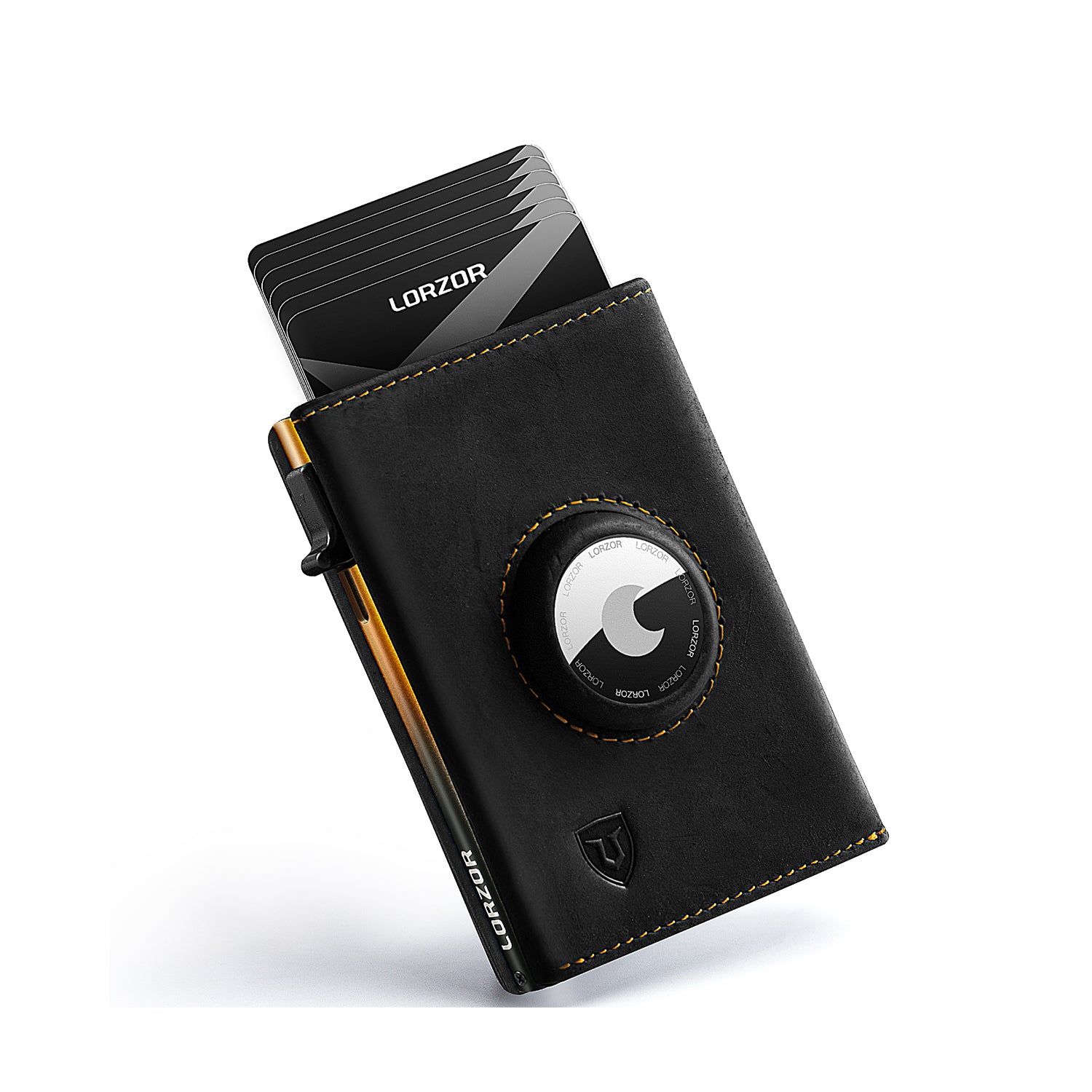 LORZOR AIRTAG LEATHER WALLER 4.5 POP UP WALLET