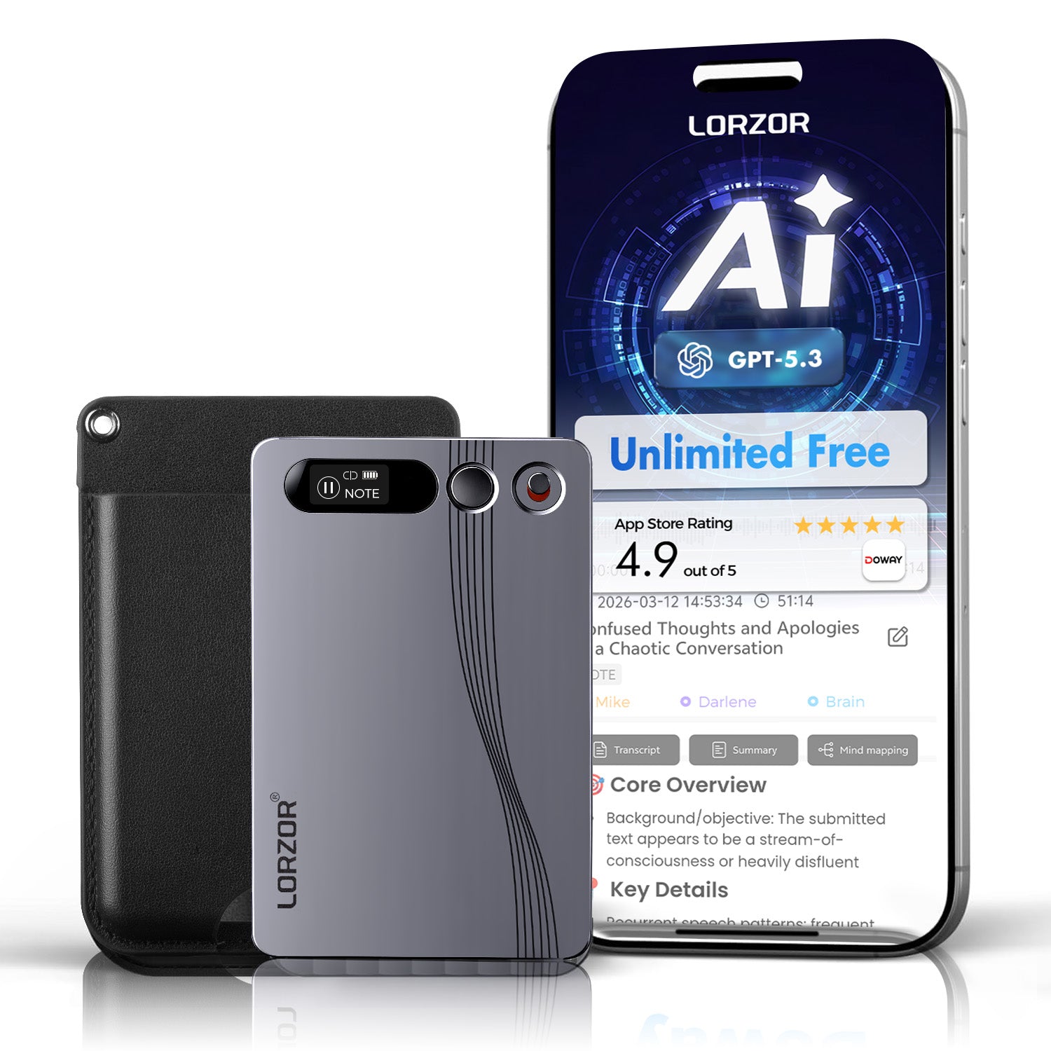 LORZOR AI Voice Recorder
