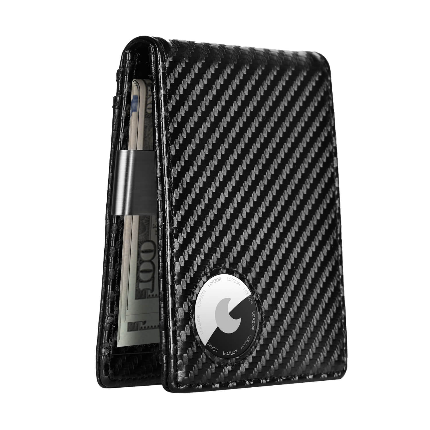 LORZOR AirTag Slim Wallet - RFID Secure, Money Clip Design