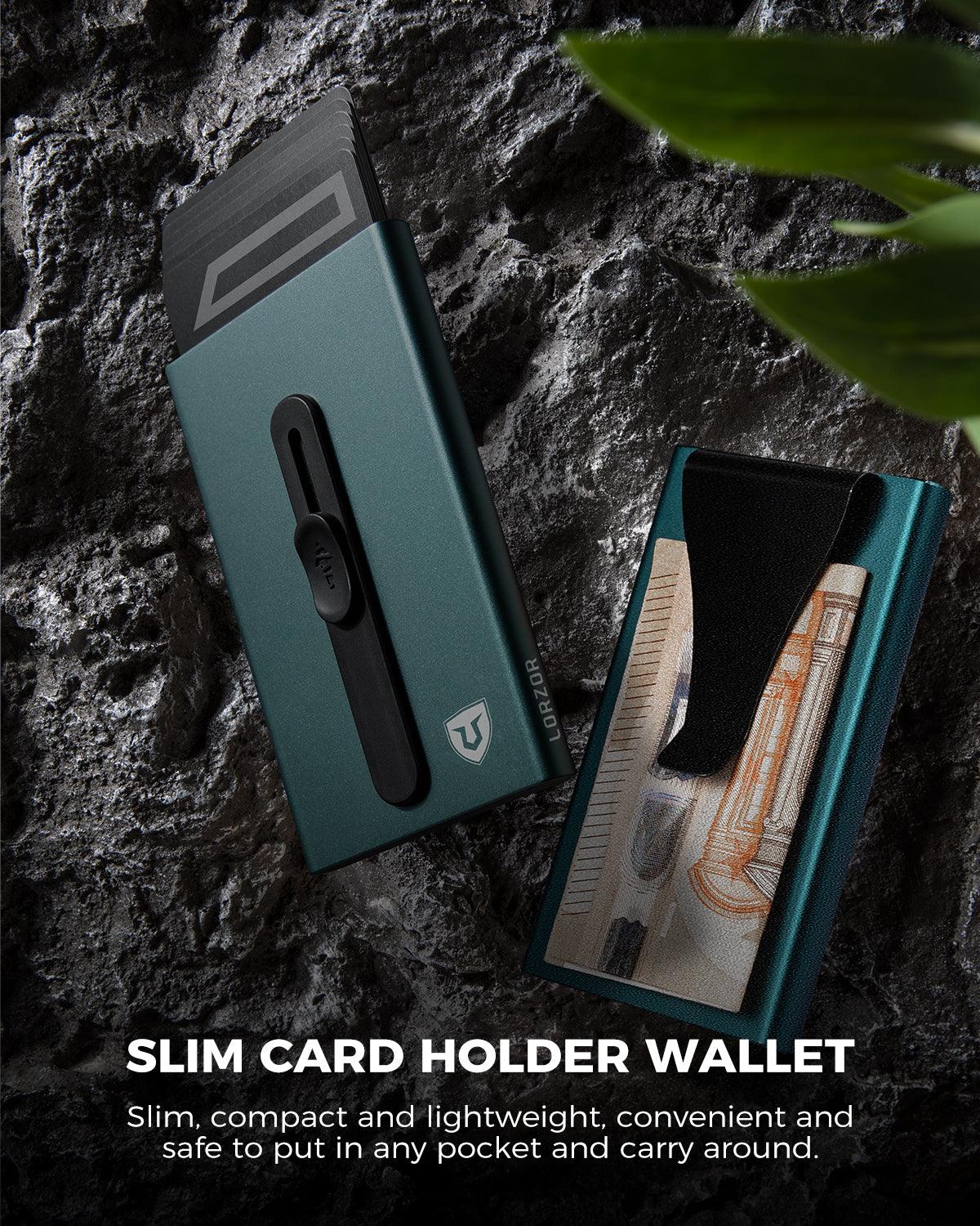 Minimalist Aluminum Pop up Cardholder with Money Clip-Green - LORZOR