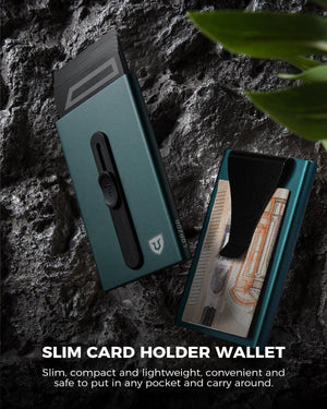 Minimalist Aluminum Pop up Cardholder with Money Clip-Green - LORZOR