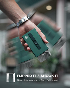 Minimalist Aluminum Pop up Cardholder with Money Clip-Green - LORZOR