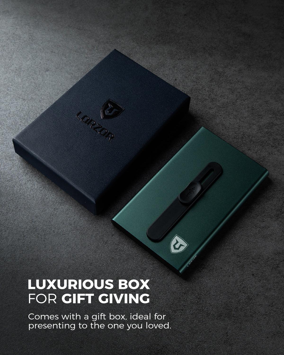 Minimalist Aluminum Pop up Cardholder with Money Clip-Green - LORZOR