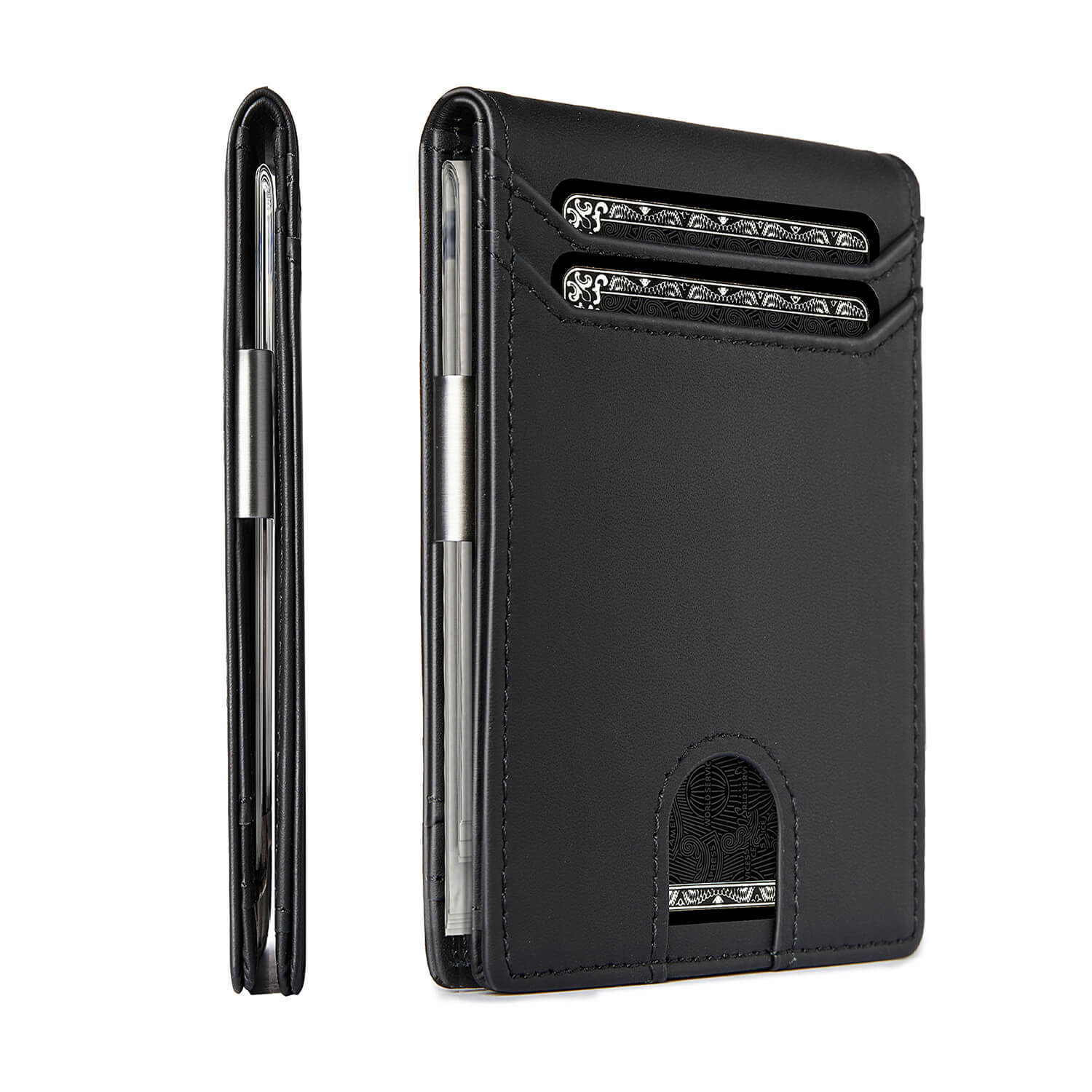 LORZOR Leather Wallet with Money Clip A2