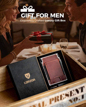 LORZOR tactical wallet presented in a gift box for gifting.