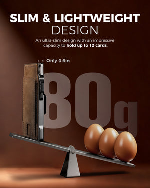 LORZOR slim and lightweight tactical wallet showing ultra-thin thickness comparison