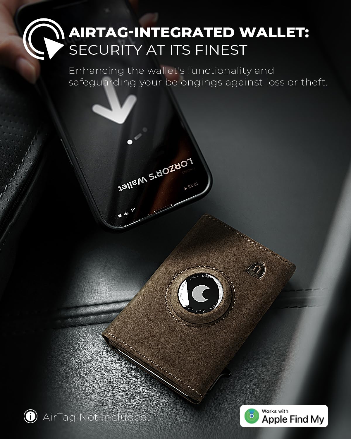 Lorzor AirTag smart wallet