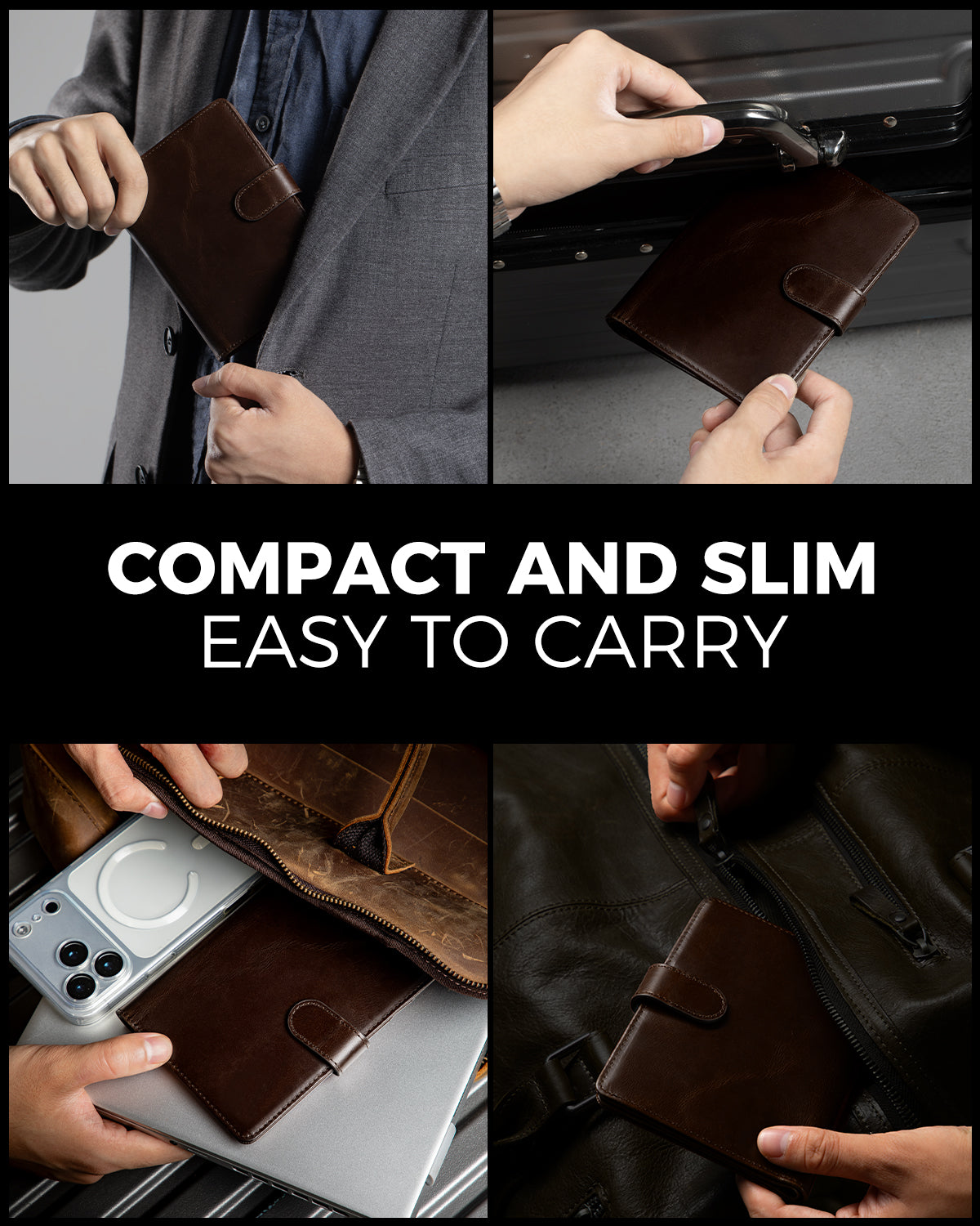 Full Grain Leather Passport Holder Travel Wallet