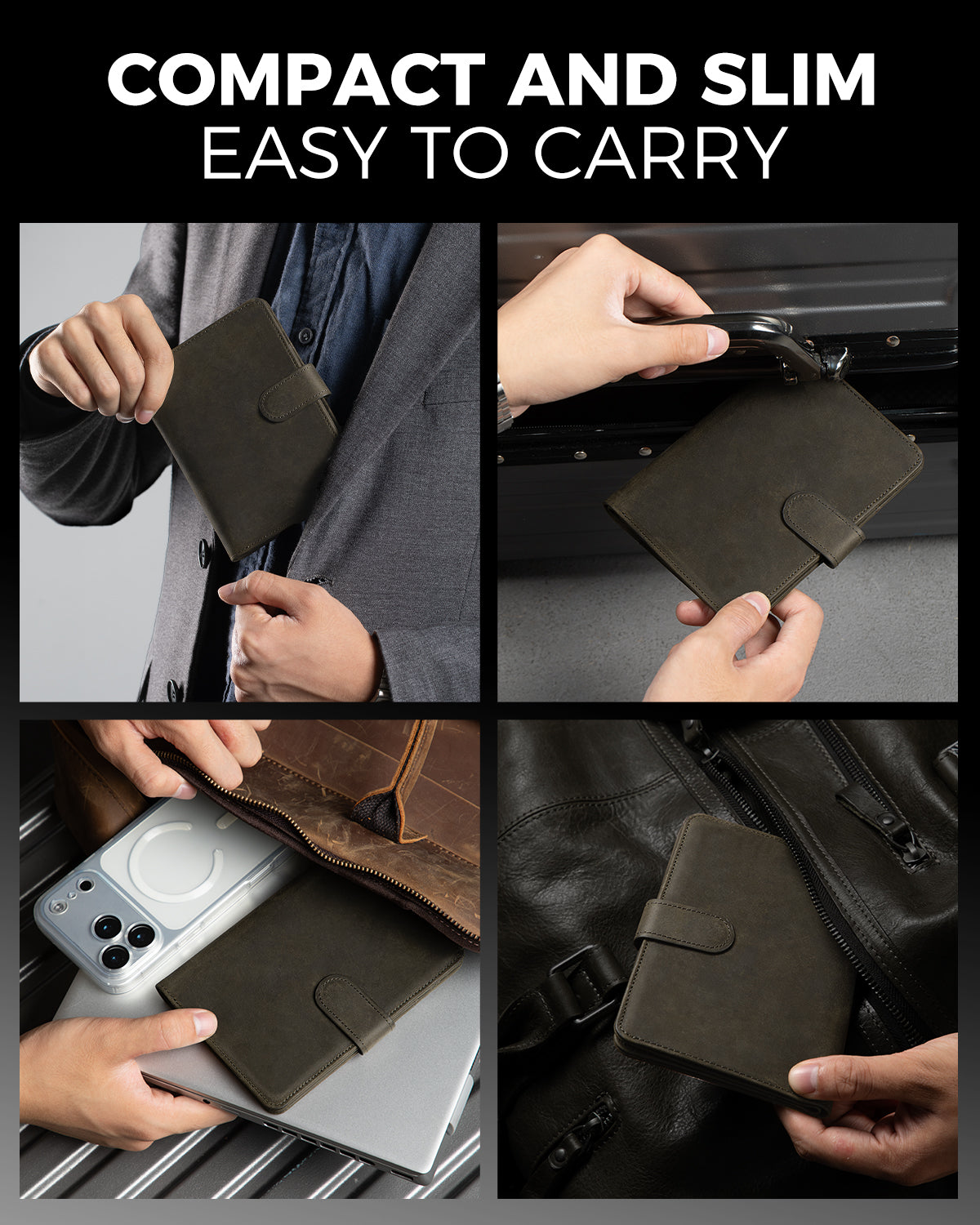 Full Grain Leather Passport Holder Travel Wallet