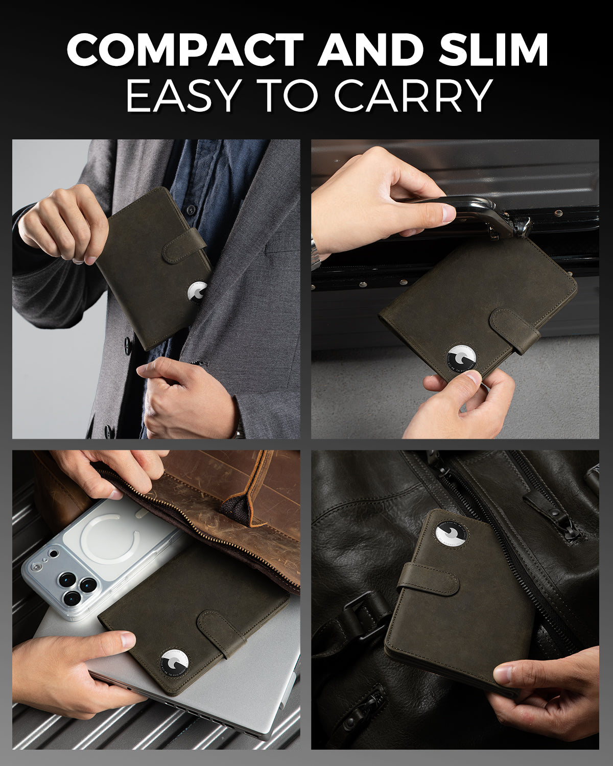 LORZOR Leather Passport Holder-Travel Wallet