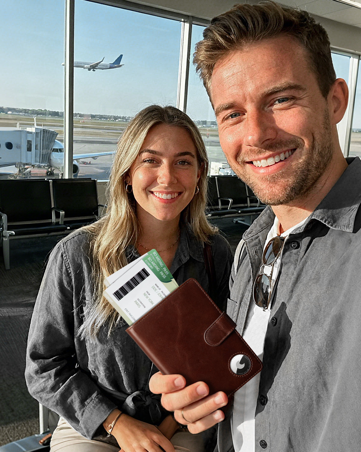 LORZOR Leather Passport Holder-Travel Wallet