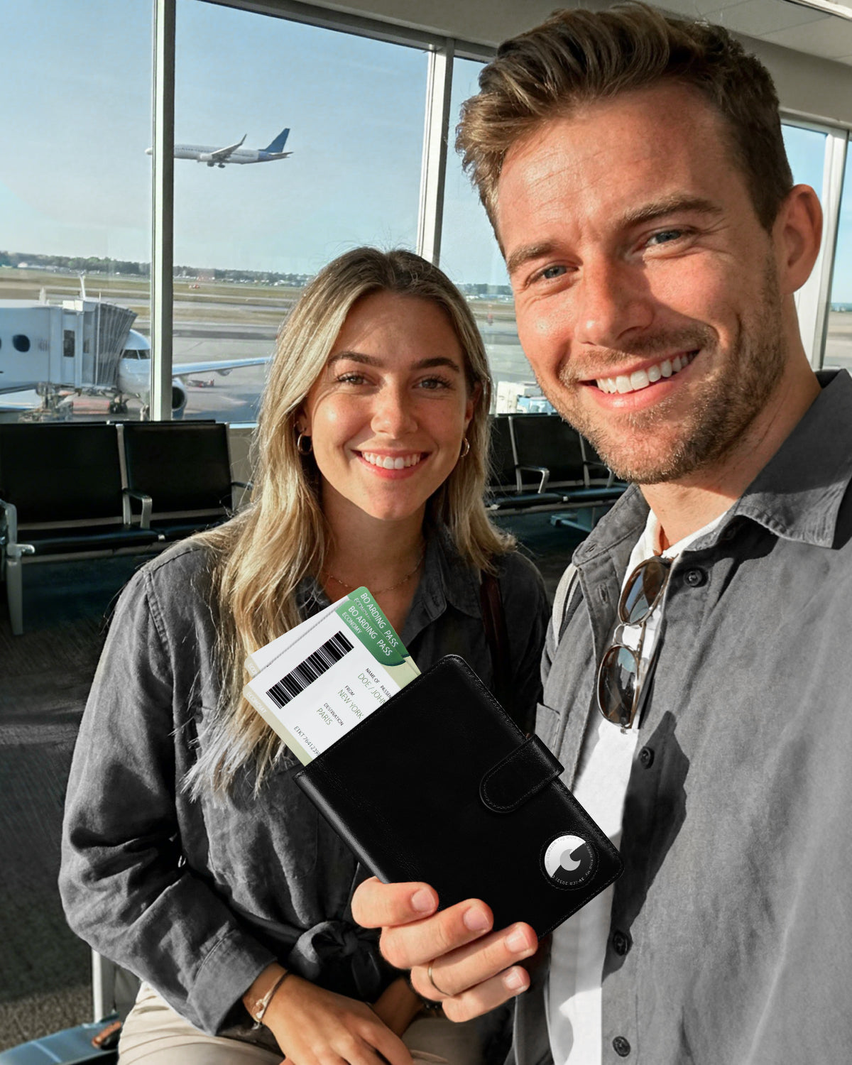 LORZOR Leather Passport Holder-Travel Wallet