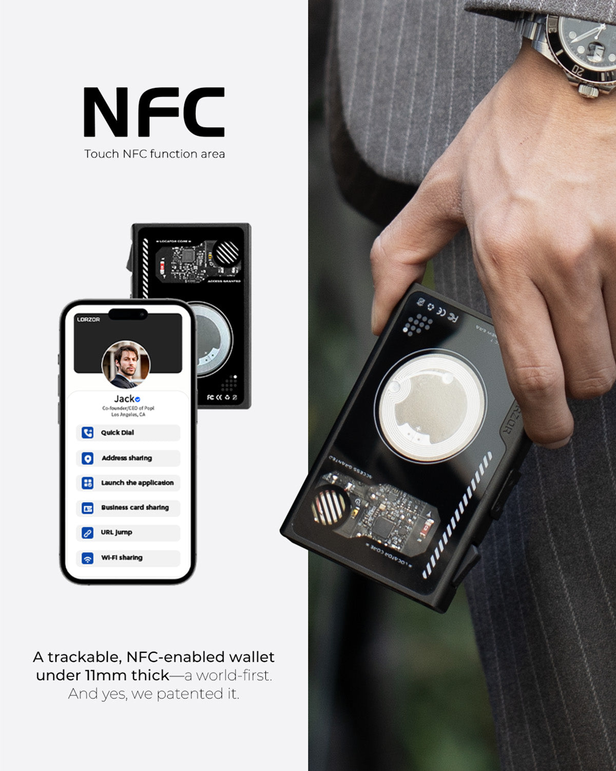 LORZOR Wallet Pro – Apple Find My Smart Wallet for Everyday Carry