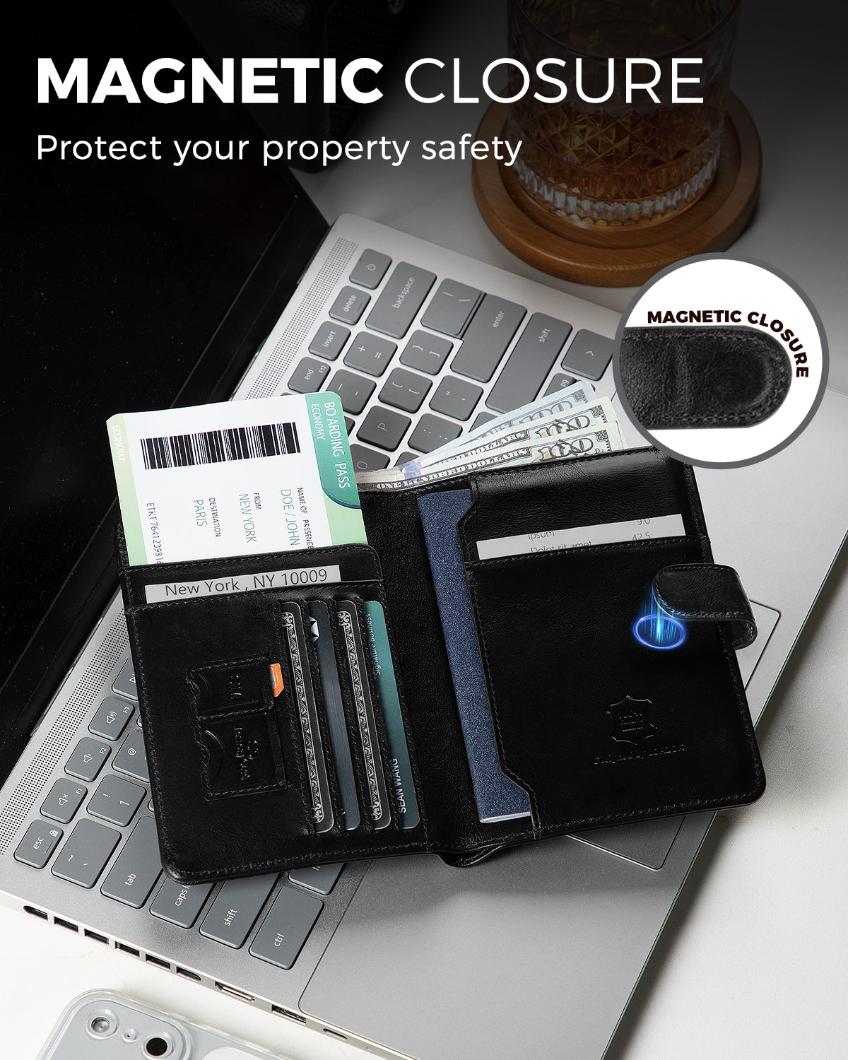 Full Grain Leather Passport Holder Travel Wallet