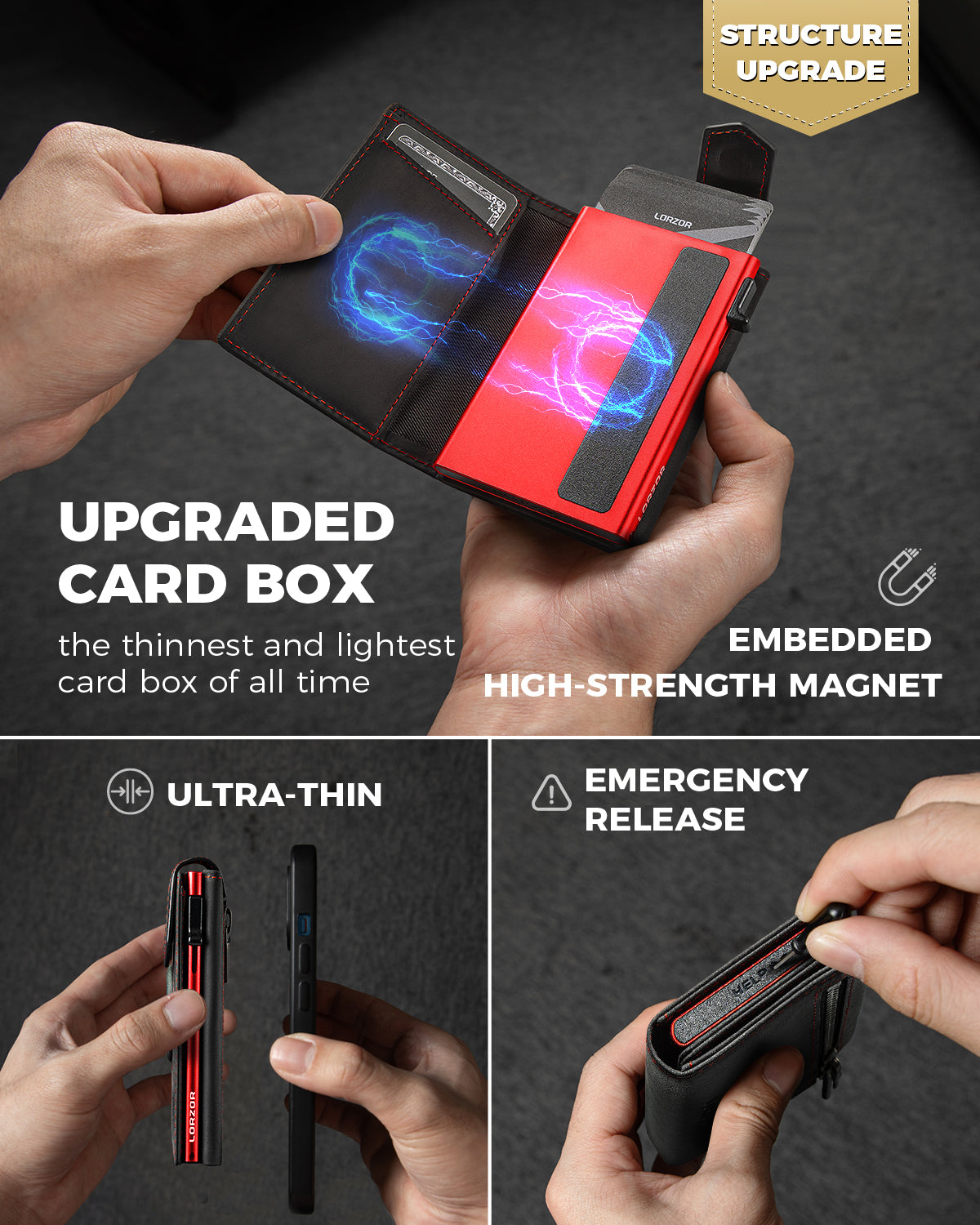 LORZOR TieSnap AirTag Wallet