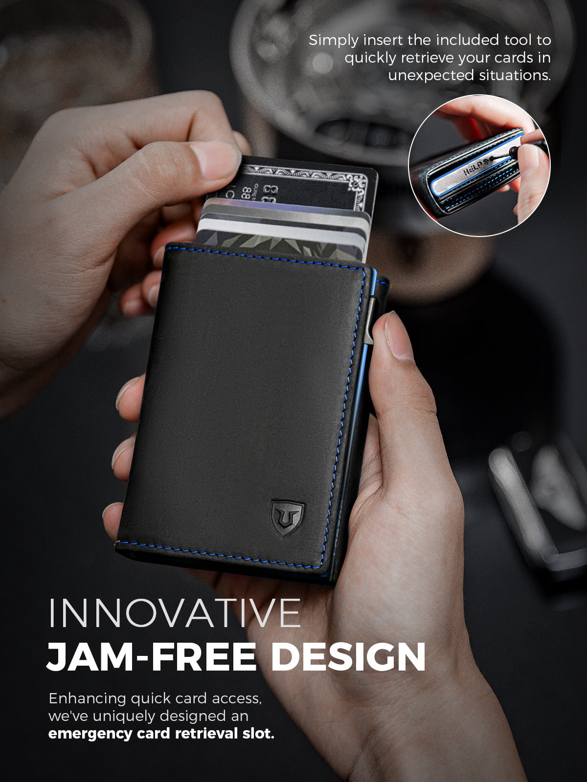 LORZOR Men's Leather Wallet Cards Case