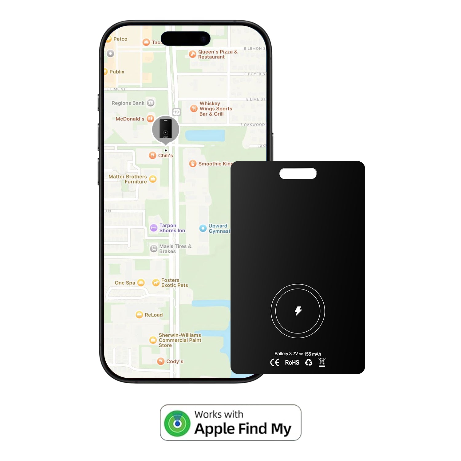 Finder Card - Track Wallet with Apple Find My Wireless charging
