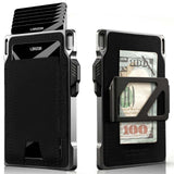 LORZOR Mens Tactical Wallet - Minimalist Full Grain Leather Wallet