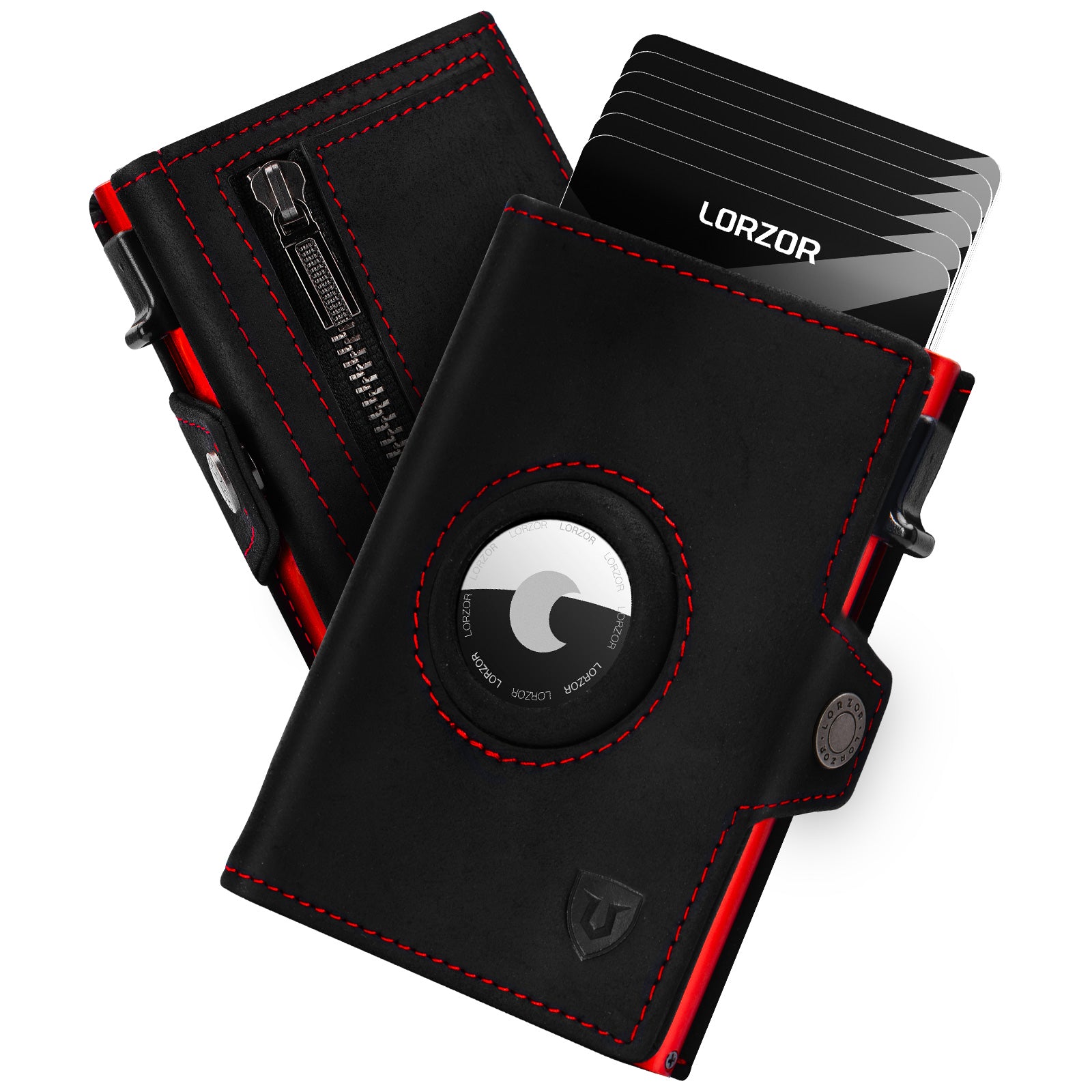 LORZOR®Cartera de Airtag con el compartimiento de la moneda