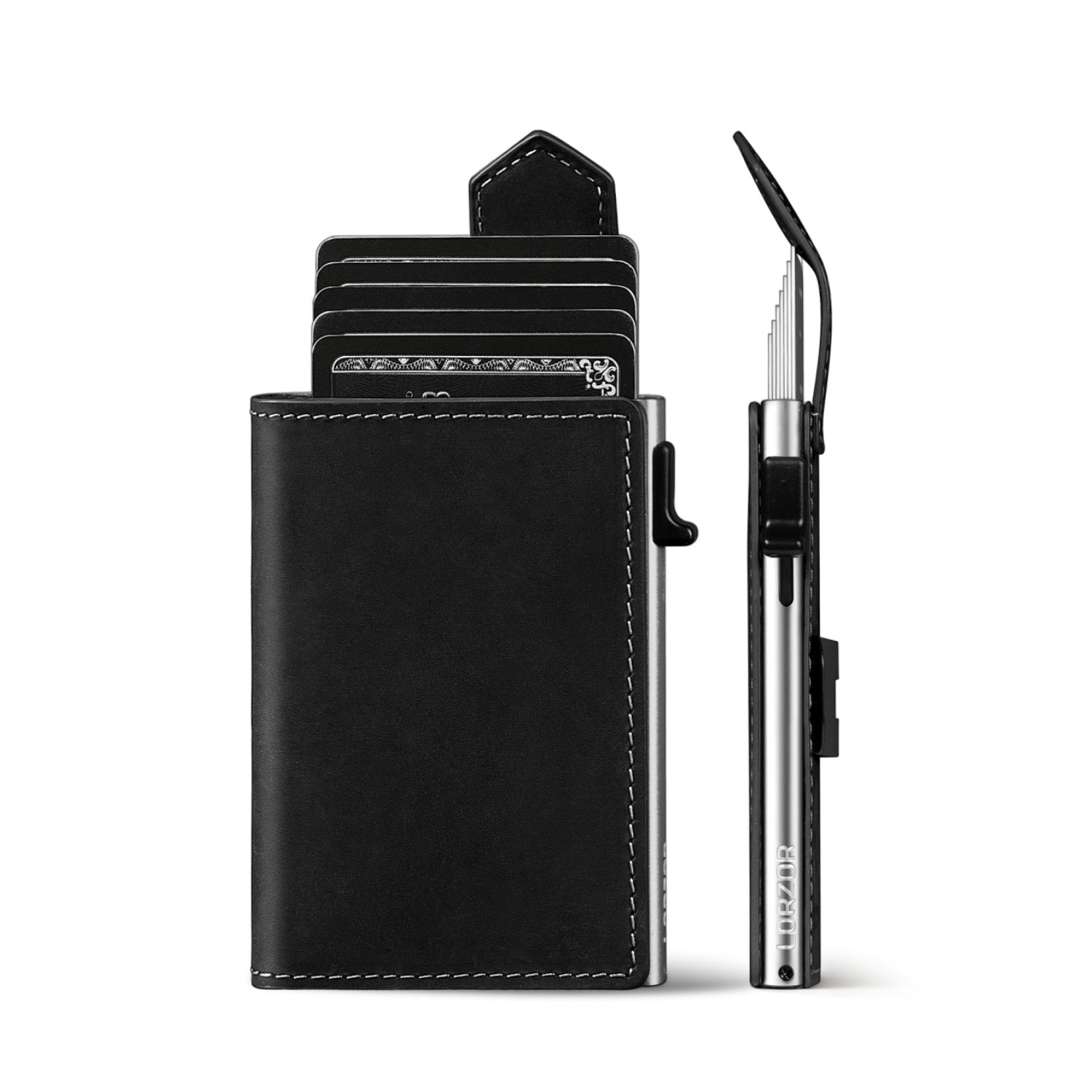 LORZOR Mens Leather Wallet-Minimalist Wallet GM4
