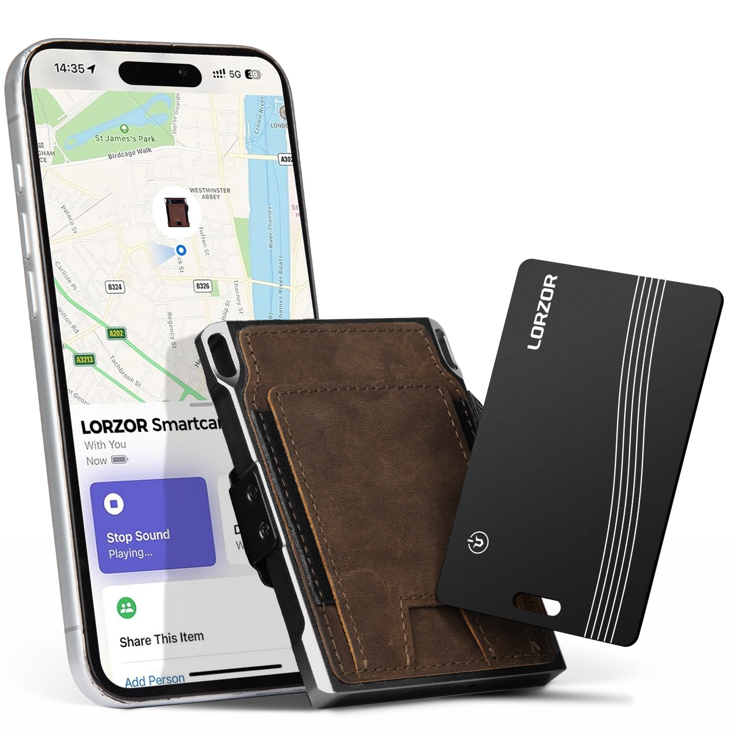 LORZOR Tactical Wallet With Tracker Card Set