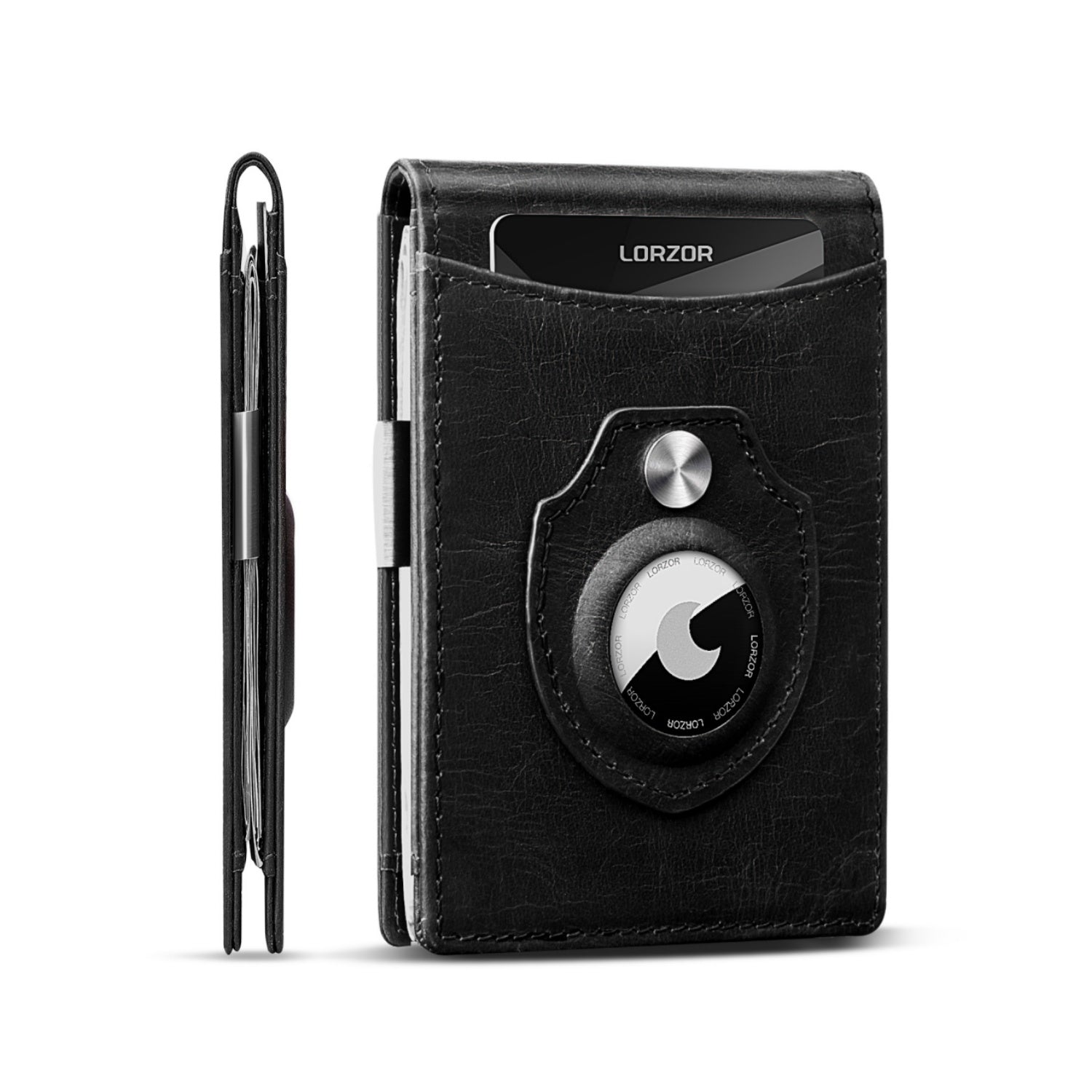 LORZOR AirTag Wallet with Money Clip A4