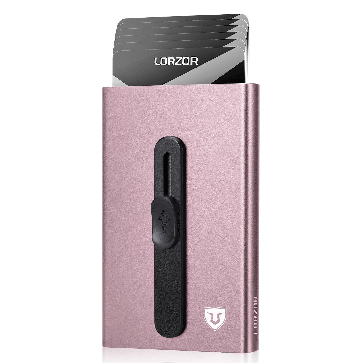 Minimalist Aluminum Pop up Cardholder with Money Clip-Pink - LORZOR