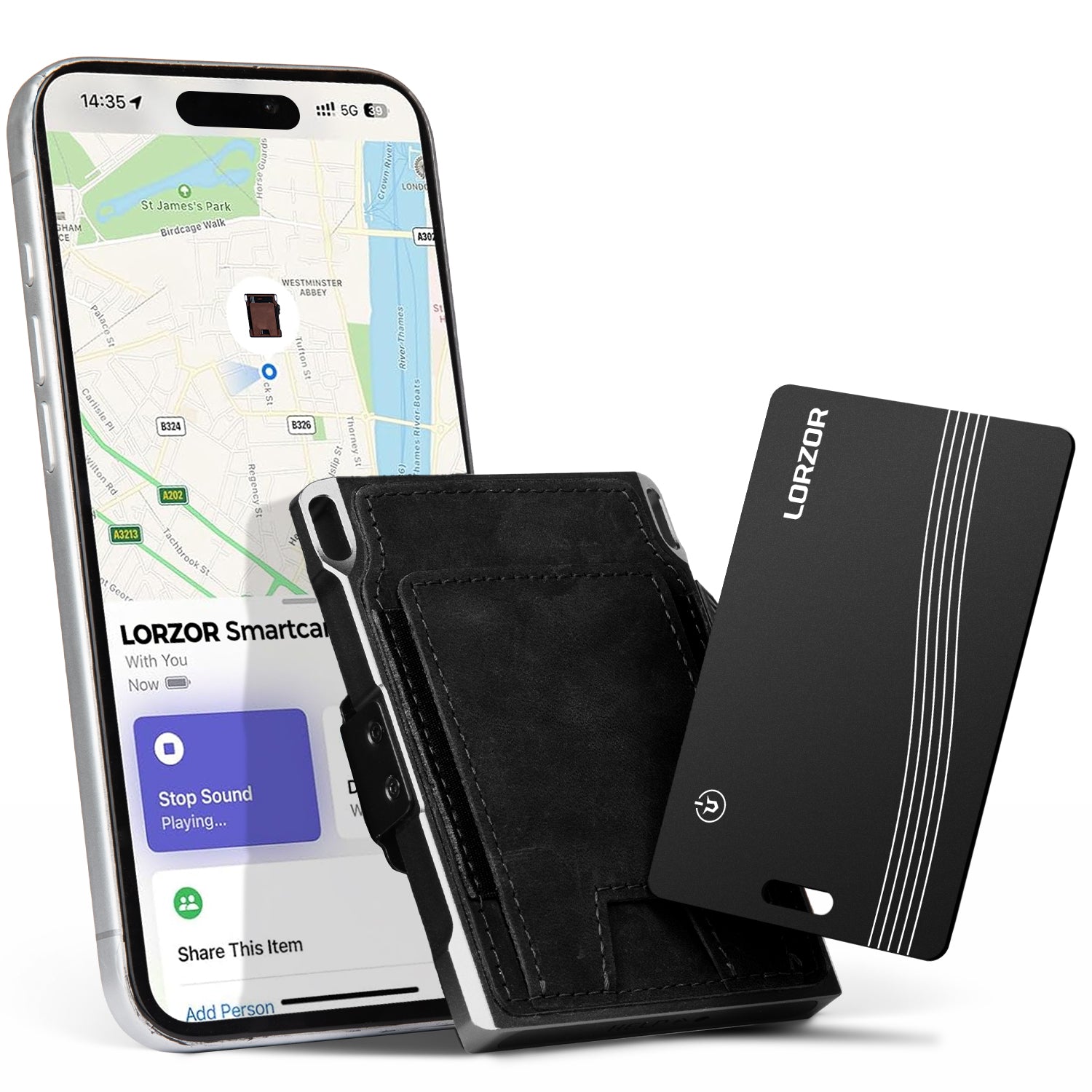 LORZOR Tactical Wallet With Tracker Card Set