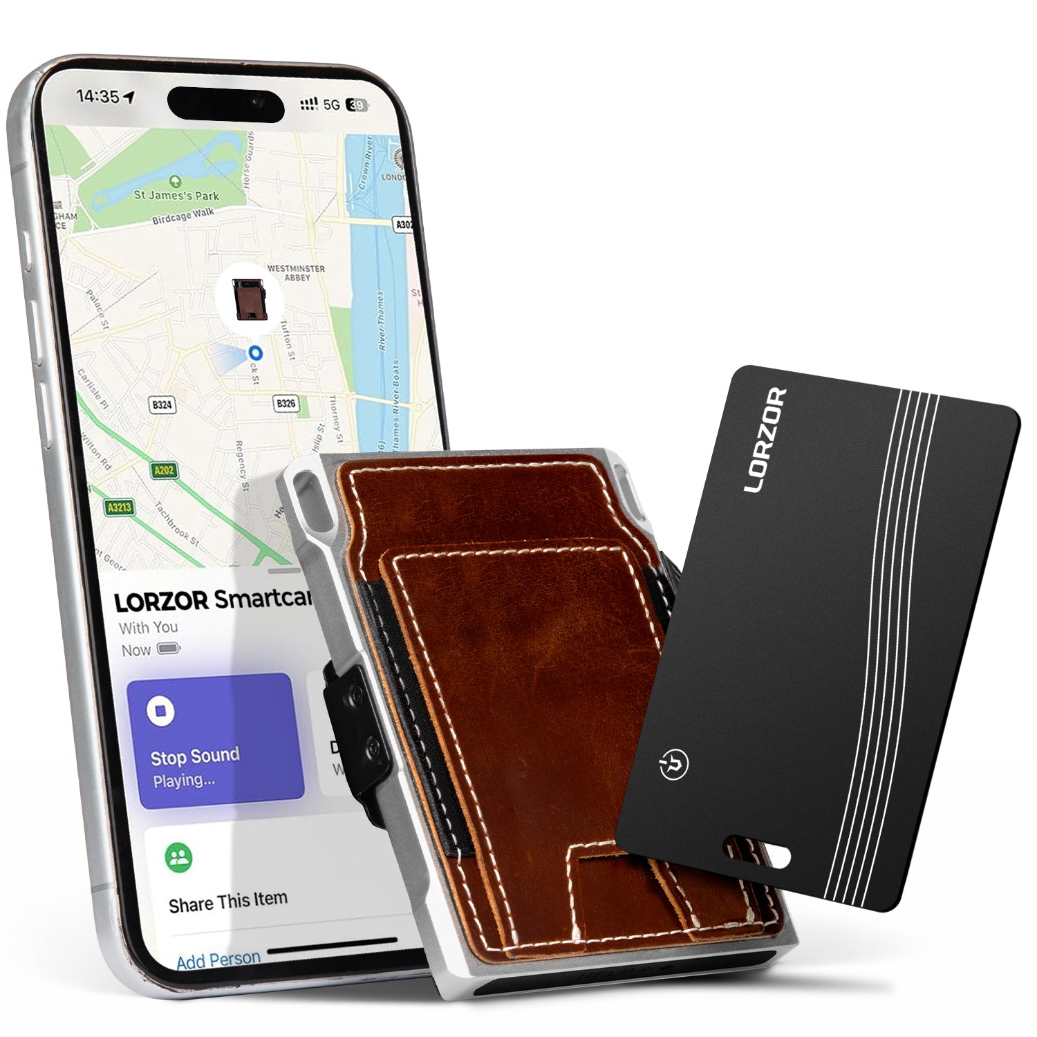 LORZOR Tactical Wallet With Tracker Card Set