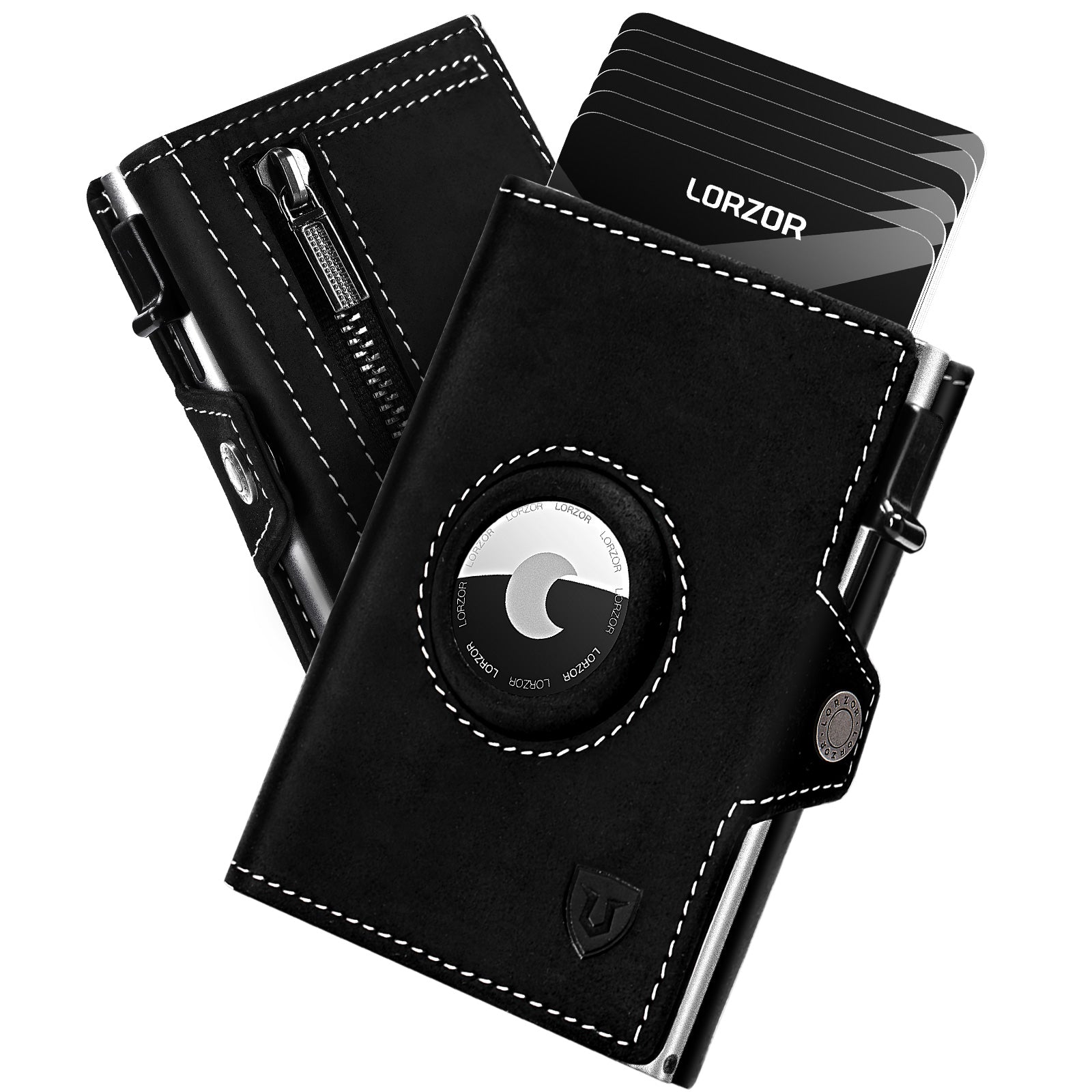 LORZOR AirTag Wallet Leather Wallet with coin Pocket BN2