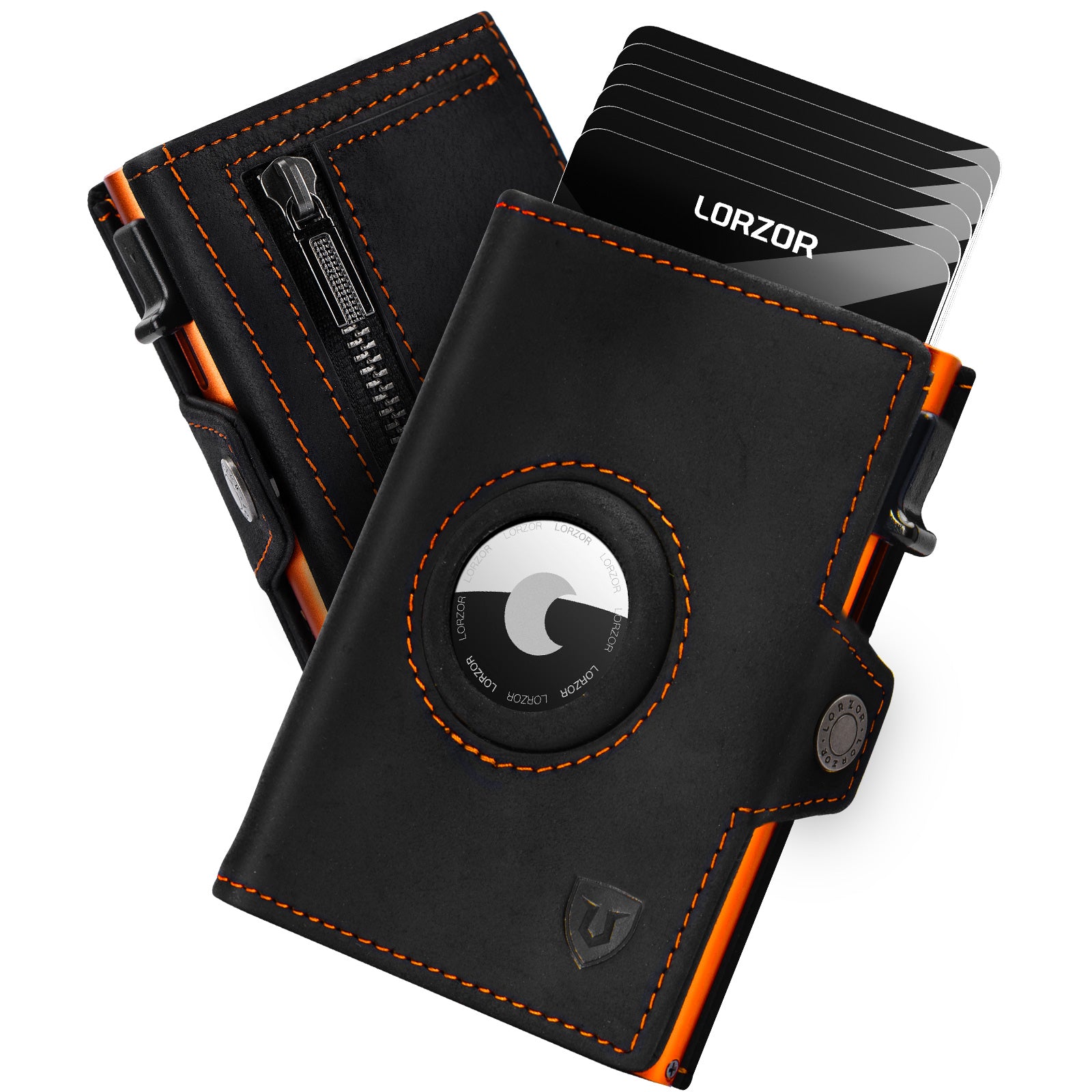 LORZOR AirTag Wallet Leather Wallet with coin Pocket BN2