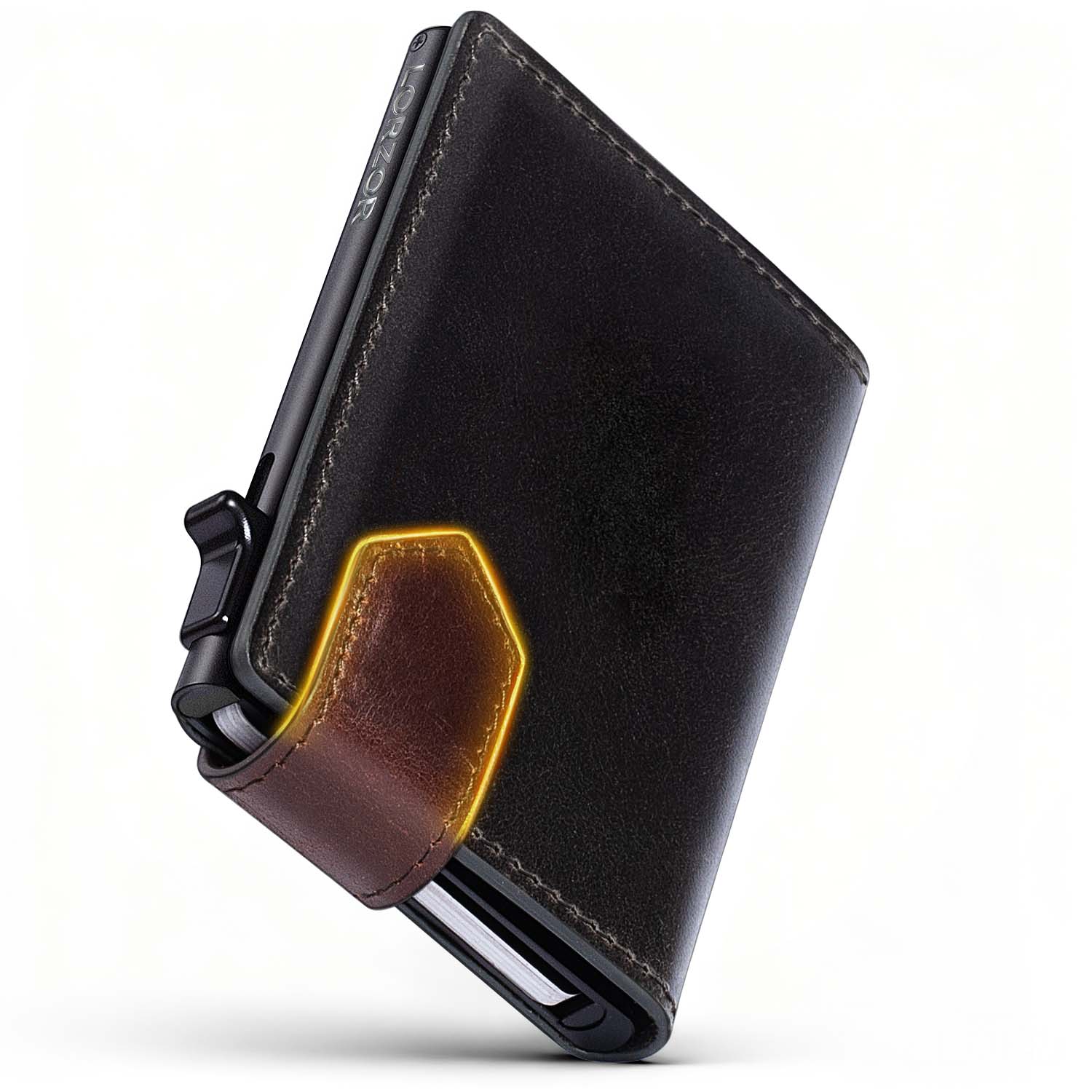 LORZOR Mens Leather Wallet-Minimalist Wallet GM4