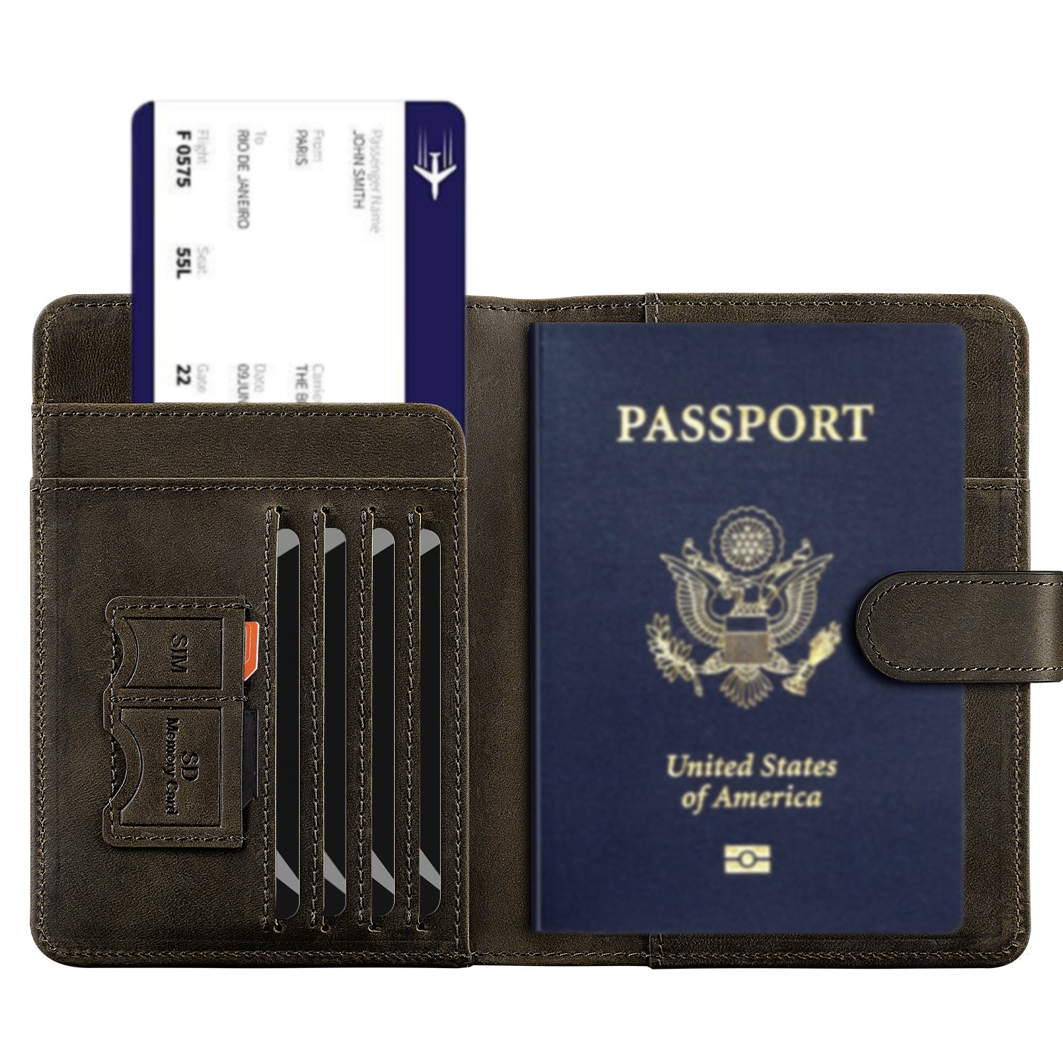 LORZOR Leather Passport Holder-Travel Wallet