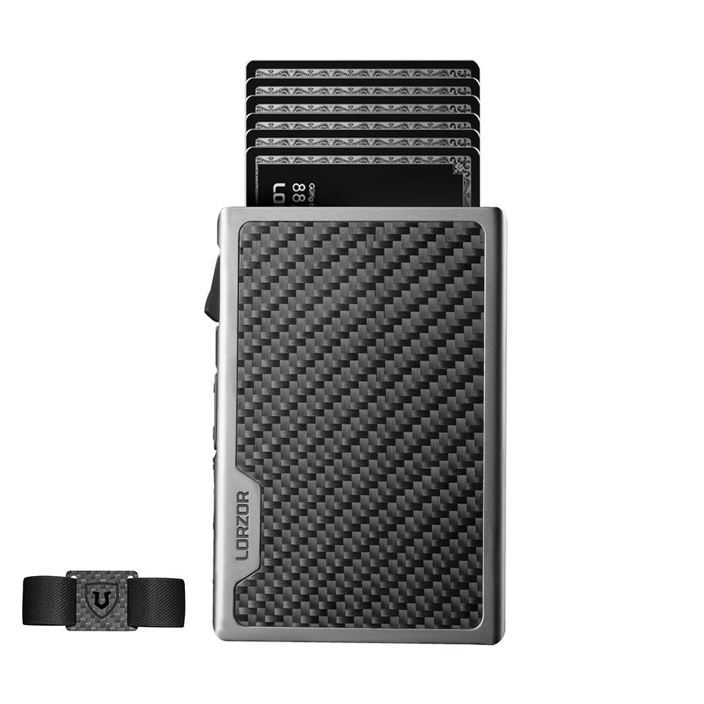 LORZOR Wallet Carbon Fiber with Money Clip