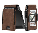 LORZOR MENS TACTICAL LEATHER  WALLET FOLD