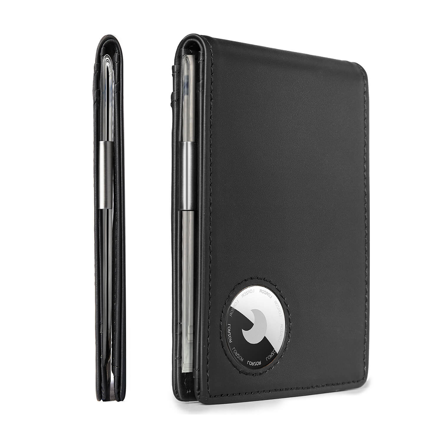 LORZOR AirTag Slim Wallet - RFID Secure, Money Clip Design