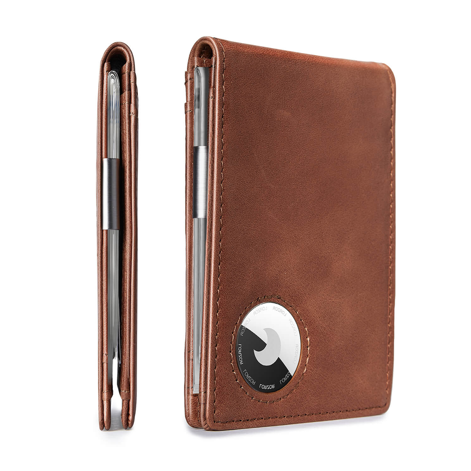 LORZOR AirTag Slim Wallet - RFID Secure, Money Clip Design