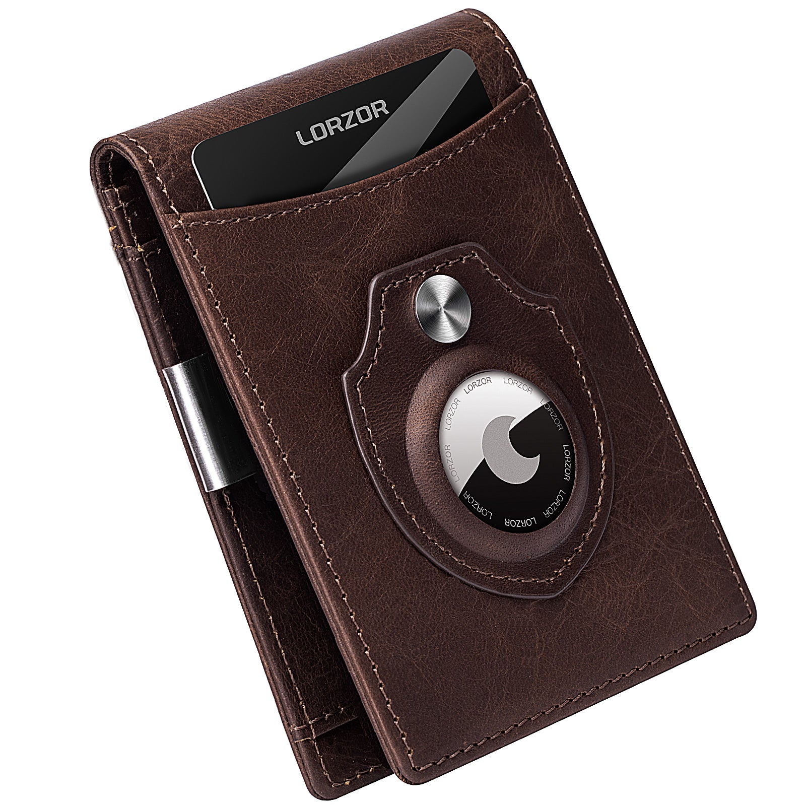 LORZOR AirTag Wallet with Money Clip A4
