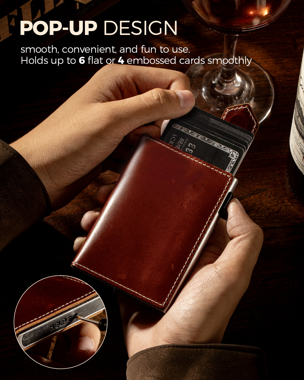 LORZOR Mens Leather Wallet-Minimalist Wallet GM4