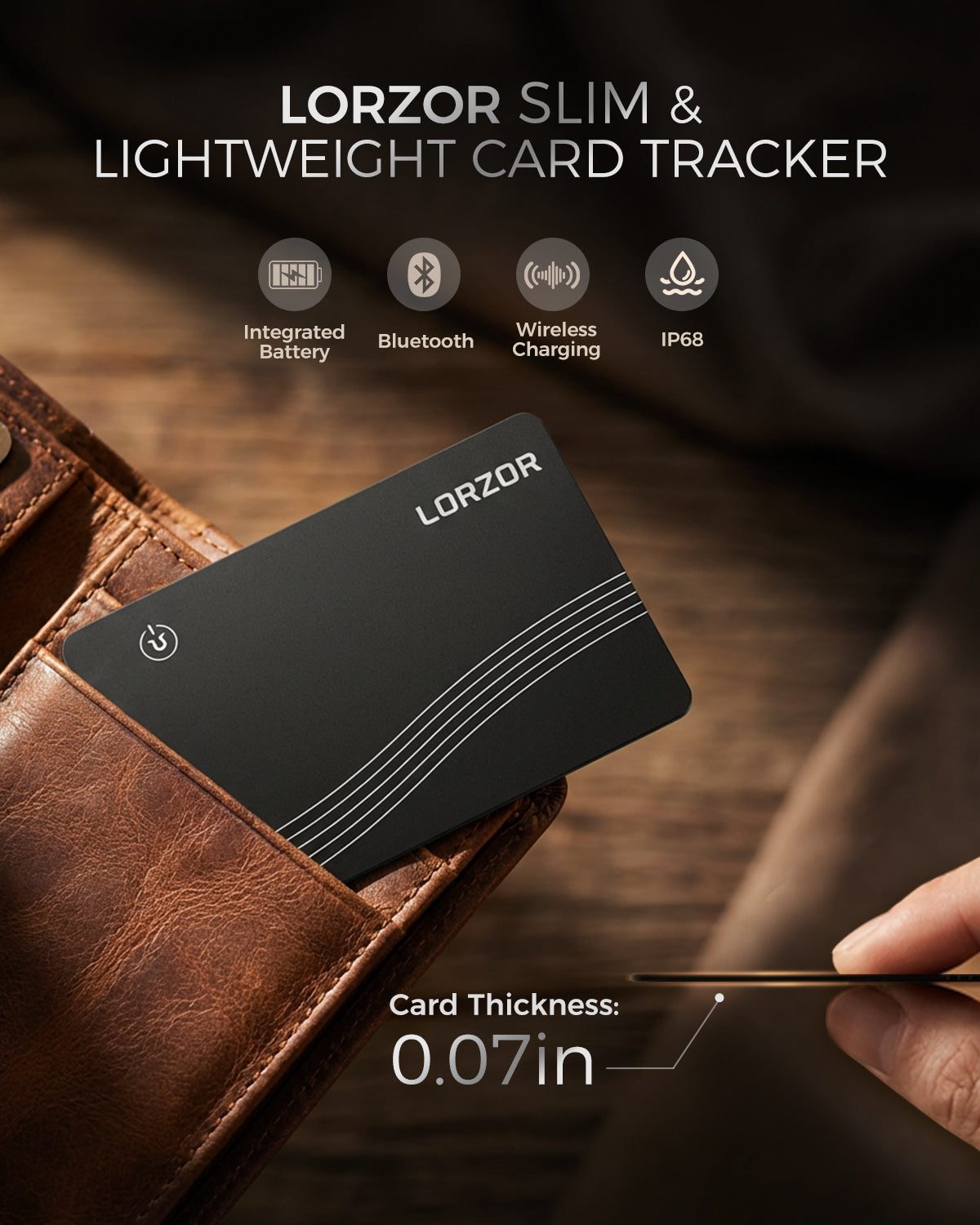 Wallet Tracker Card – Slim Find My Compatible Wallet Finder | LORZOR