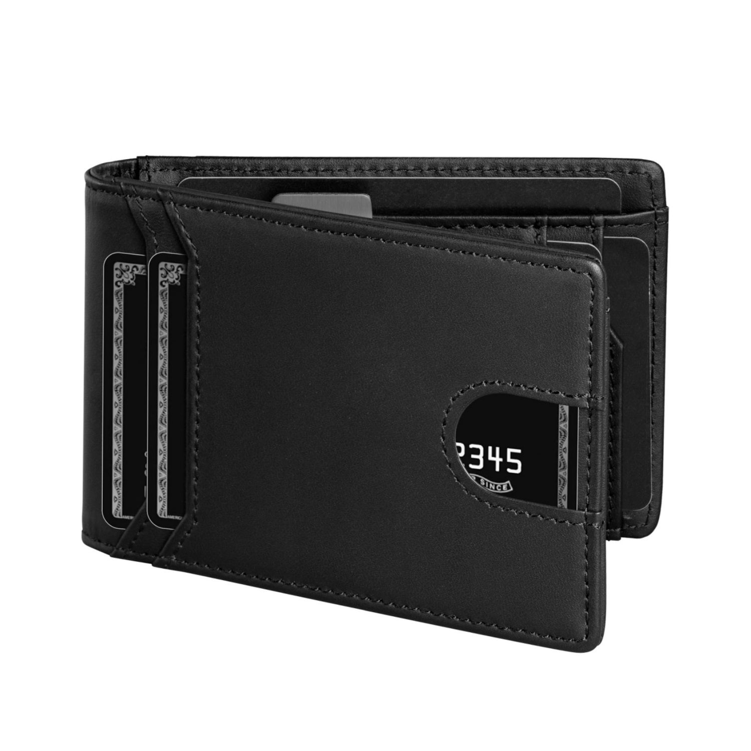 LORZOR Leather Wallet with Money Clip A2