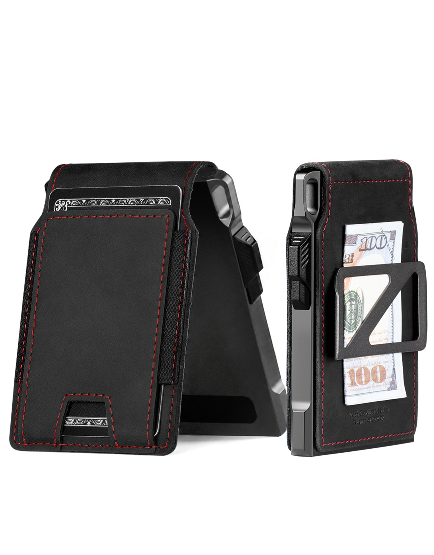 LORZOR Mens Tactical Leather Wallet Fold
