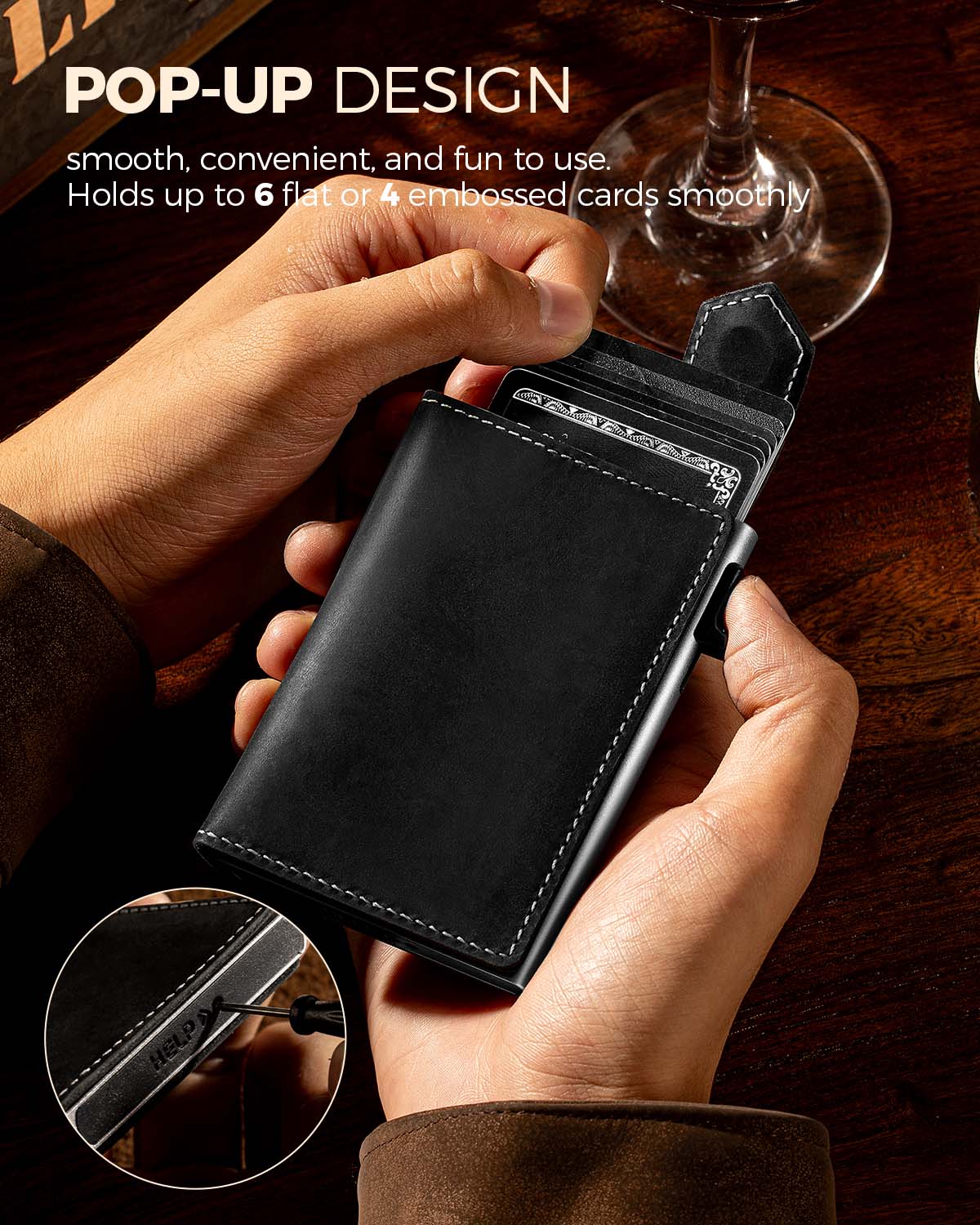 LORZOR Mens Leather Wallet-Minimalist Wallet GM4