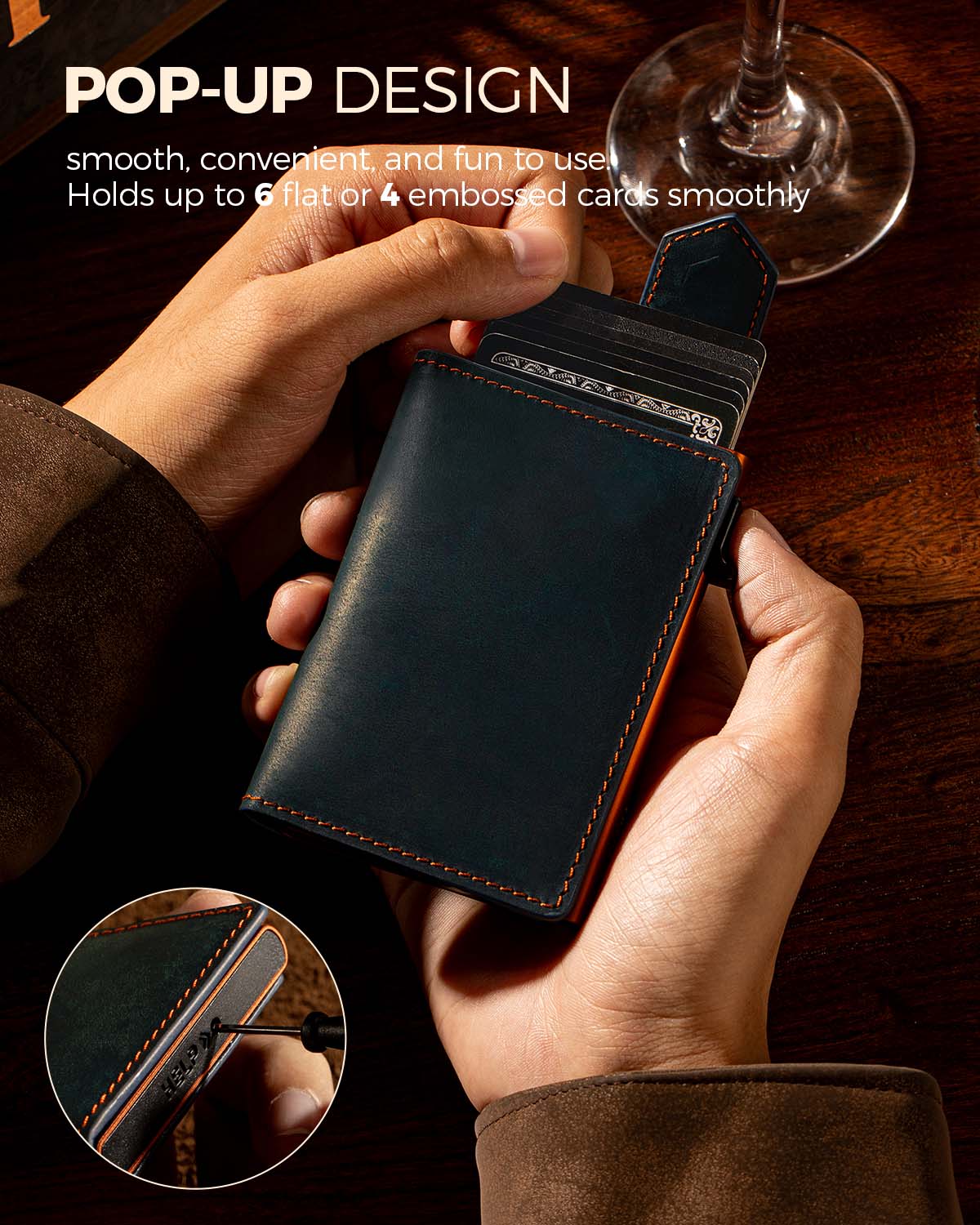 LORZOR Mens Leather Wallet-Minimalist Wallet GM4