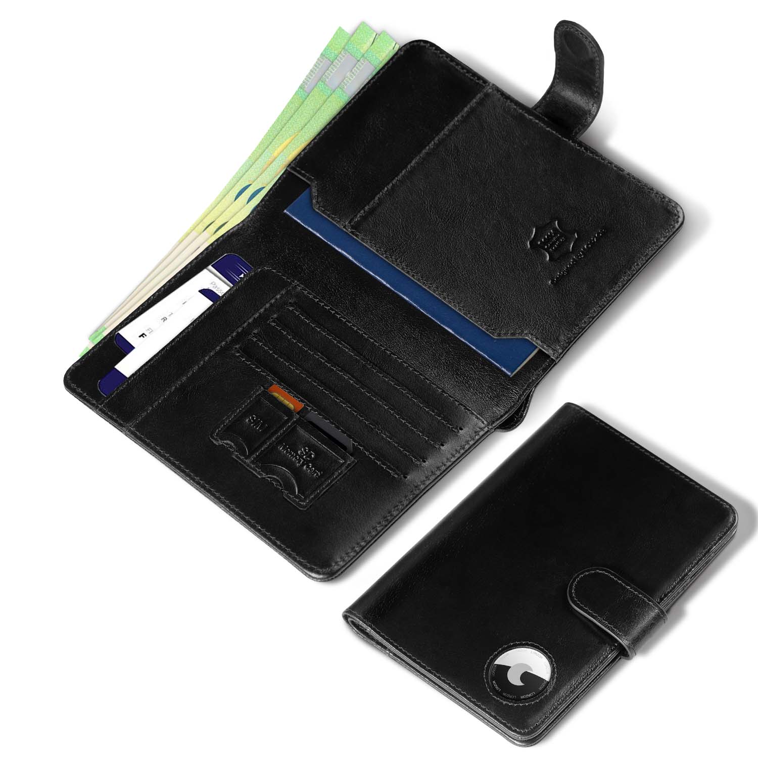 LORZOR Leather Passport Holder-Travel Wallet