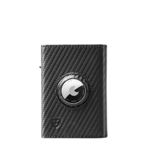 LORZOR-Carbon Fiber Leather Aluminum Slide AirTag Wallet - LORZOR