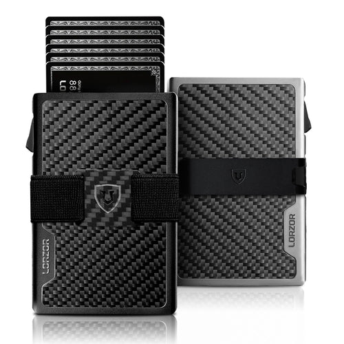 LORZOR Wallet Slim Pop up Wallet Carbon Fiber with Money Clip