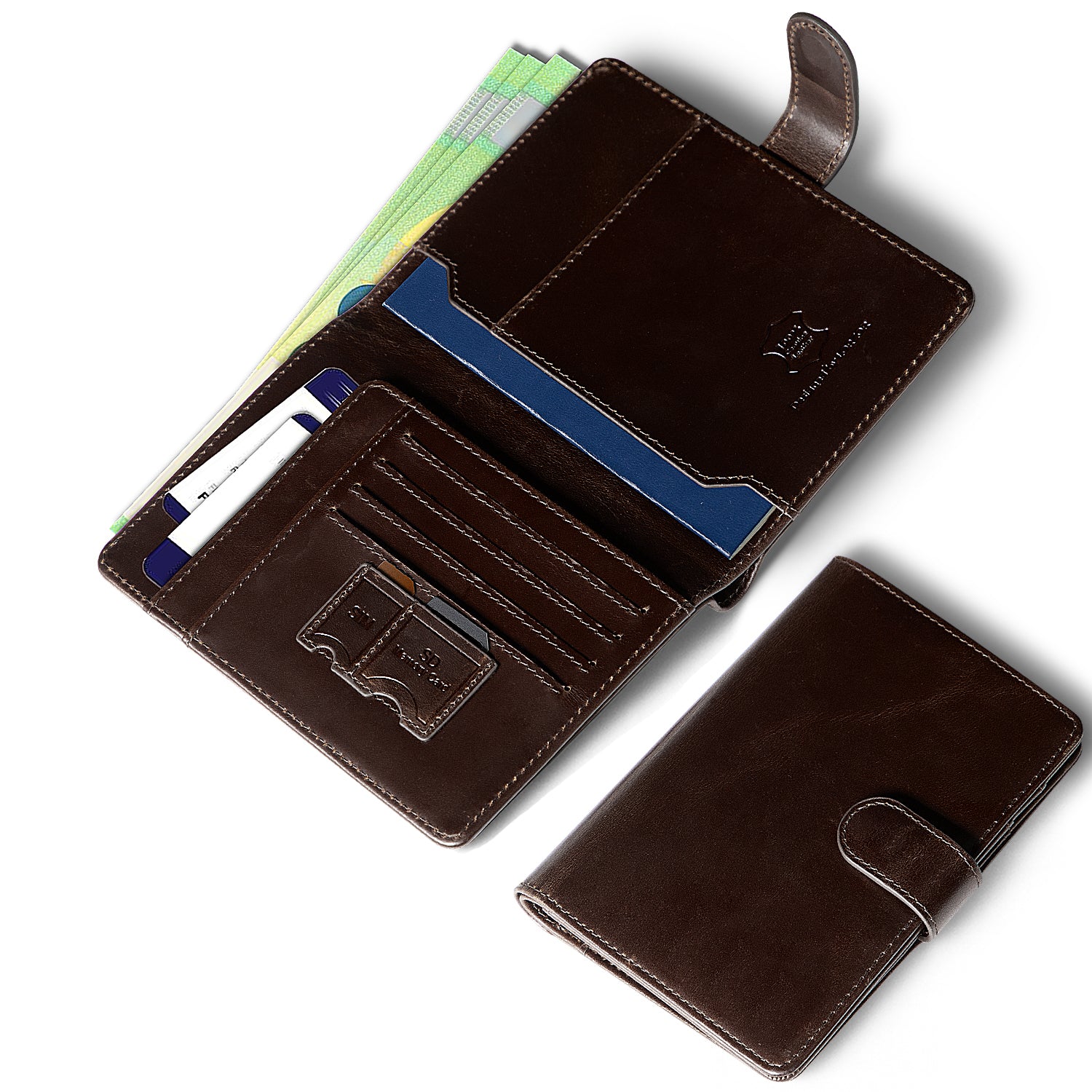 Full Grain Leather Passport Holder Travel Wallet