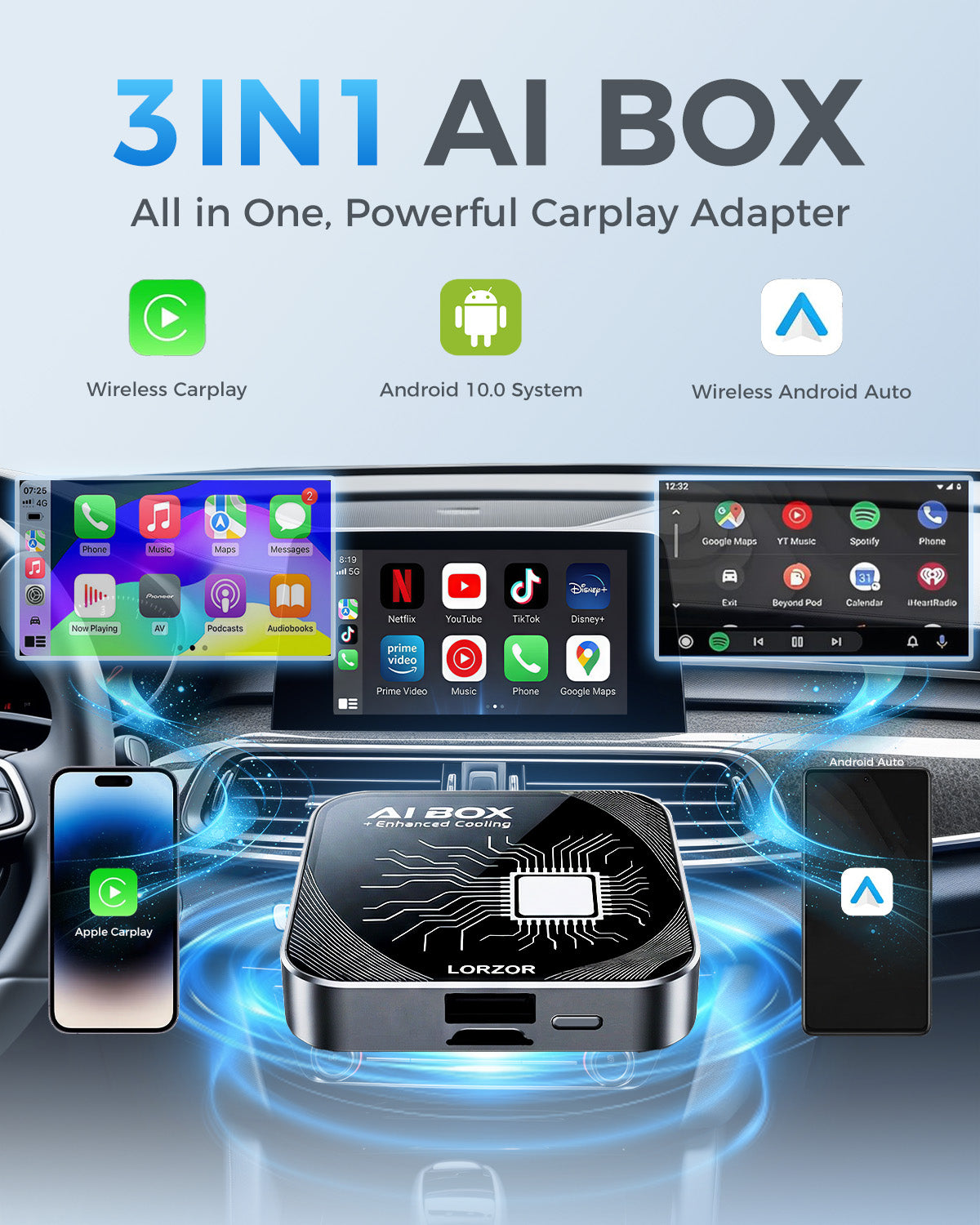 Wireless CarPlay AI Box Adapter | LORZOR