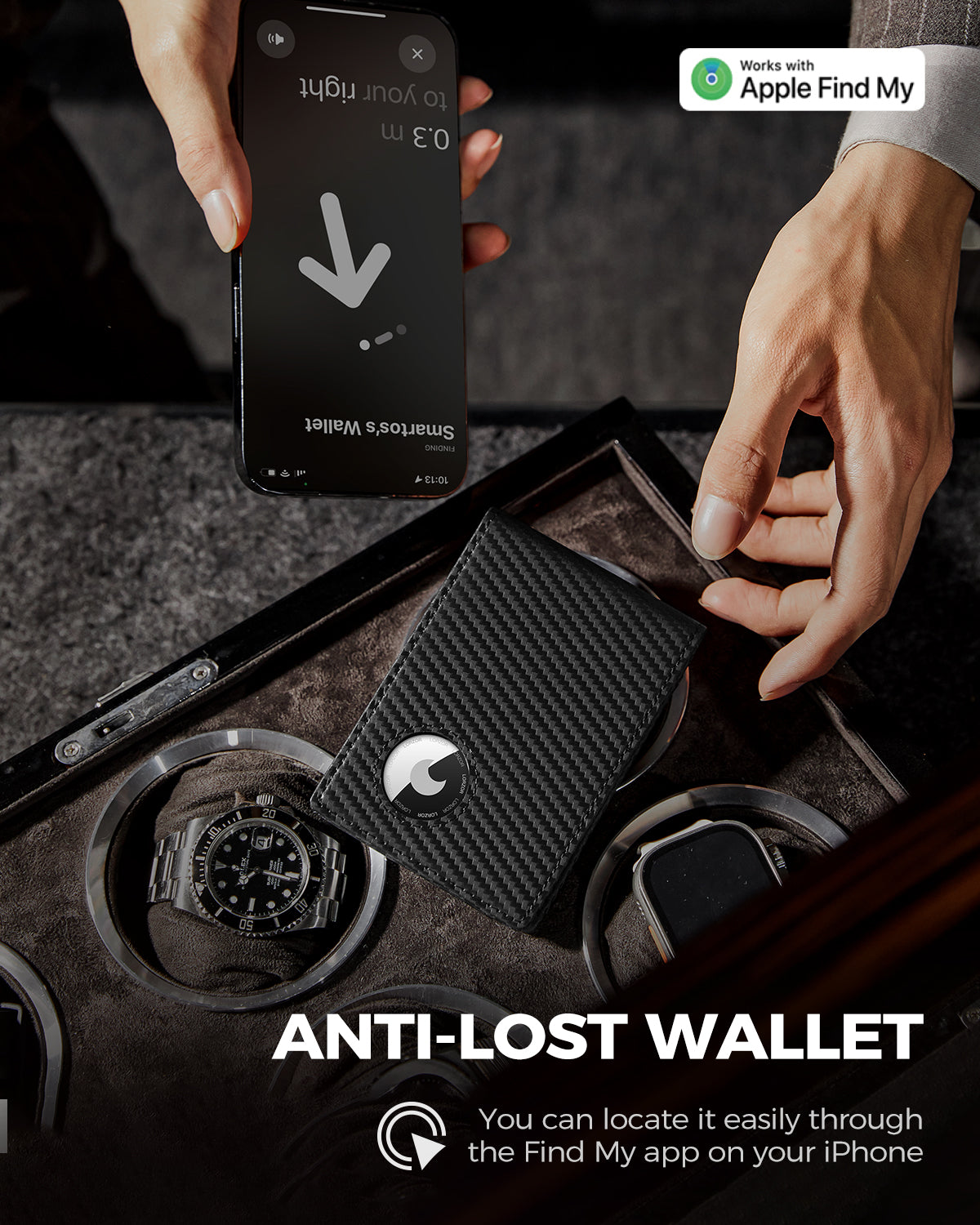 LORZOR schlanke minimalist ische Front tasche Herren Geldbörse mit Geld-Clip für Apple Air Tag